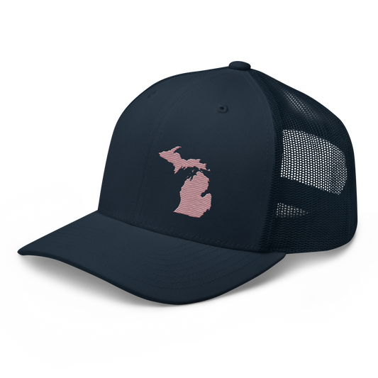 Michigan Trucker Hat | Cherry Blossom Pink Outline