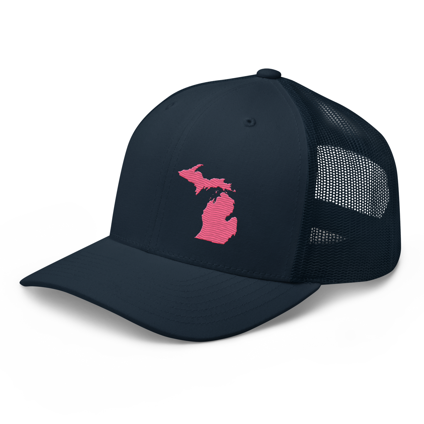 Michigan Trucker Hat | Rhodochrosite Pink Outline