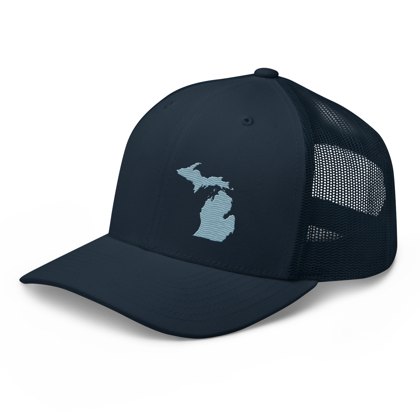 Michigan Trucker Hat | Opal Blue Outline