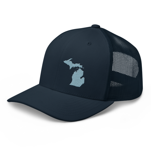 Michigan Trucker Hat | Opal Blue Outline