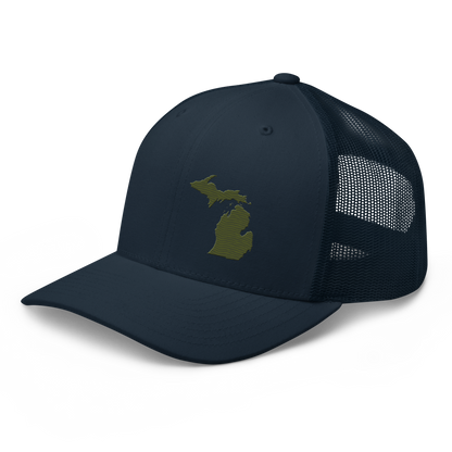 Michigan Trucker Hat | Army Green Outline