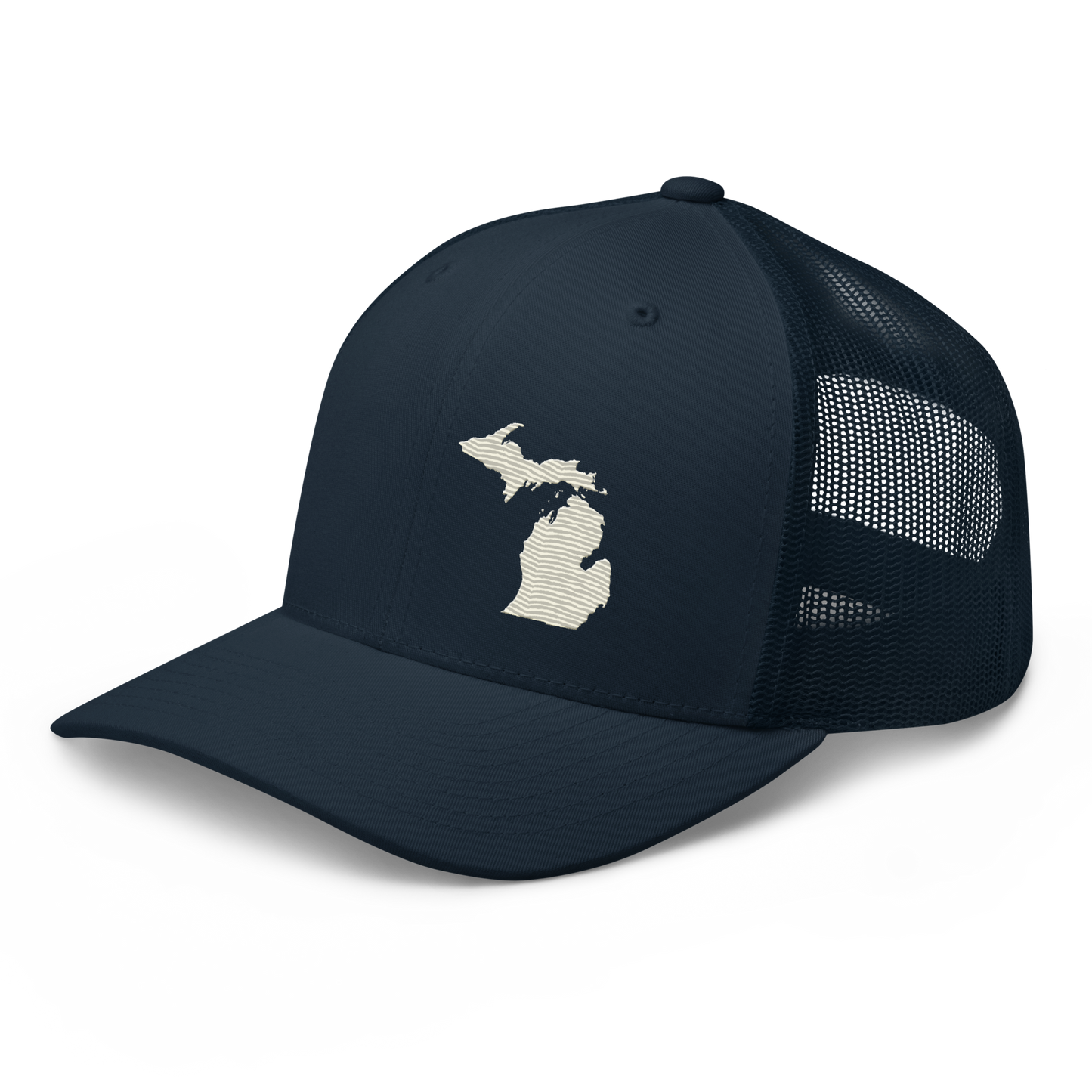 Michigan Trucker Hat | Ivory White Outline