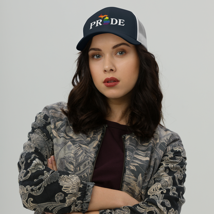 Michigan 'Pride' Trucker Hat (Rainbow Pride Outline)