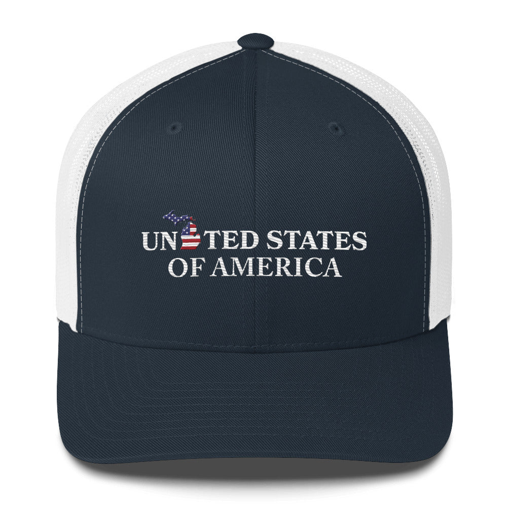 'United States of America' Trucker Hat (Michigan Patriot Edition)