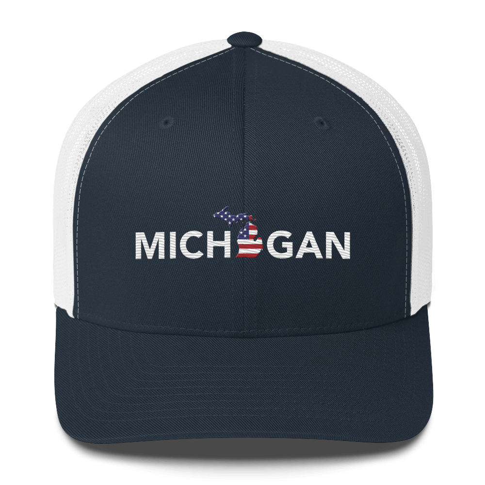 'Michigan' Trucker Hat (Sans Font Patriot Edition)