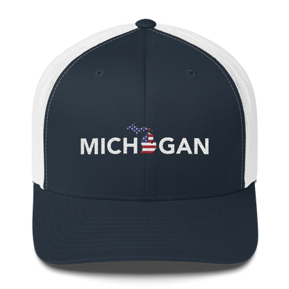 'Michigan' Trucker Hat (Sans Font Patriot Edition)