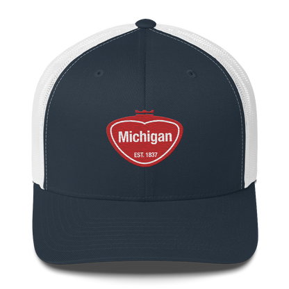 'Michigan EST 1837' Trucker Hat | Local Pop Parody