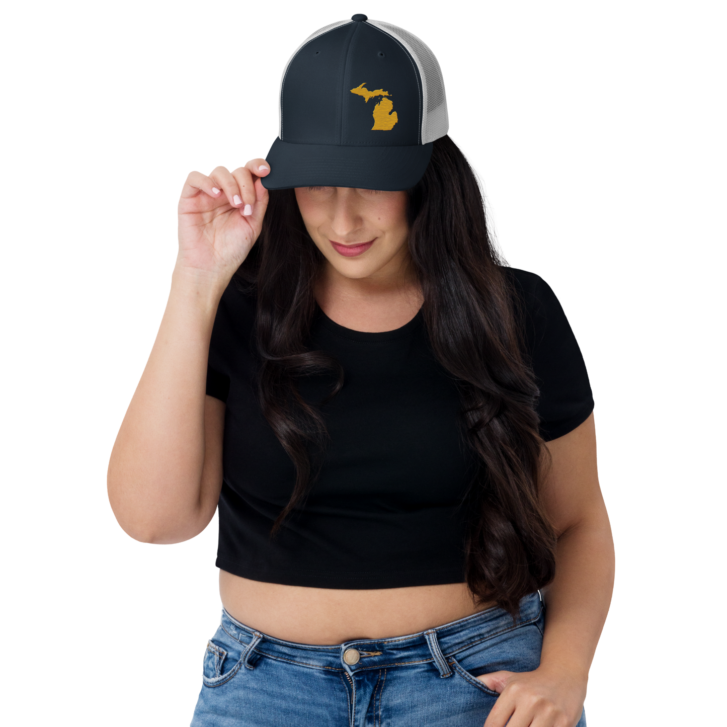 Michigan Trucker Hat | Gold Outline