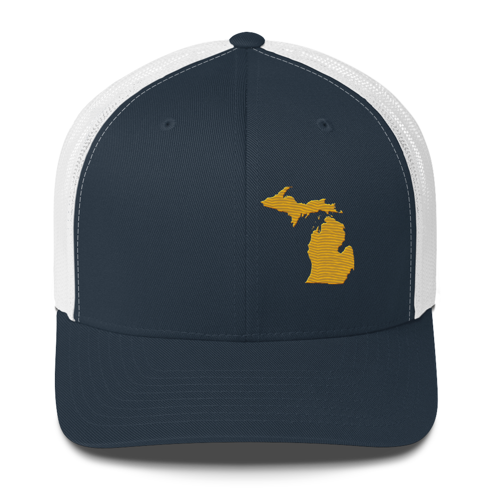 Michigan Trucker Hat | Gold Outline