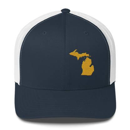 Michigan Trucker Hat | Gold Outline