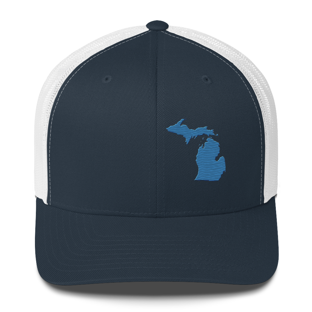 Michigan Trucker Hat | Superior Blue Outline