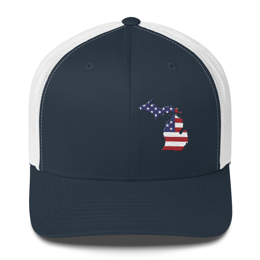 Michigan Trucker Hat | Patriotic Outline