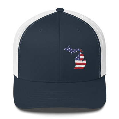 Michigan Trucker Hat | Patriotic Outline