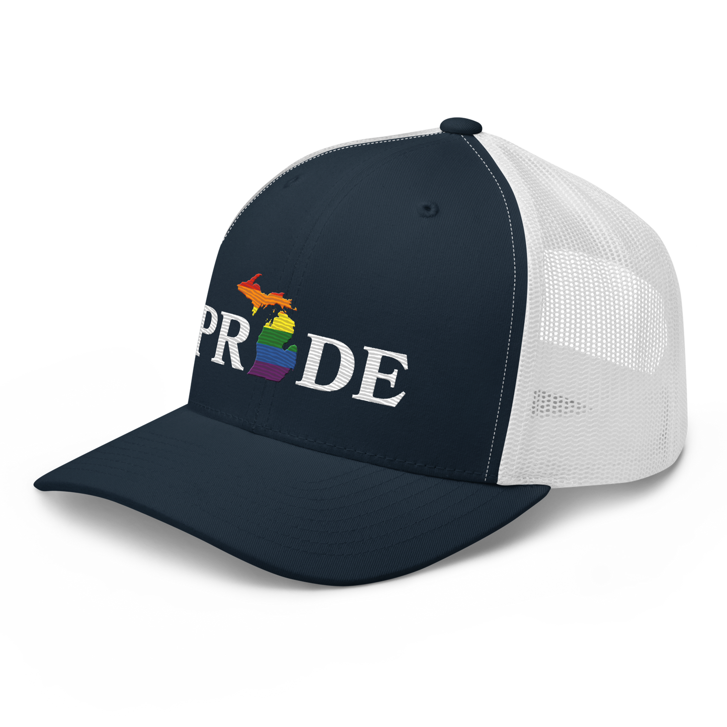 Michigan 'Pride' Trucker Hat (Rainbow Pride Outline)