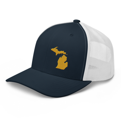 Michigan Trucker Hat | Gold Outline