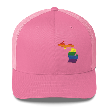 Michigan Trucker Hat | Rainbow Pride Outline