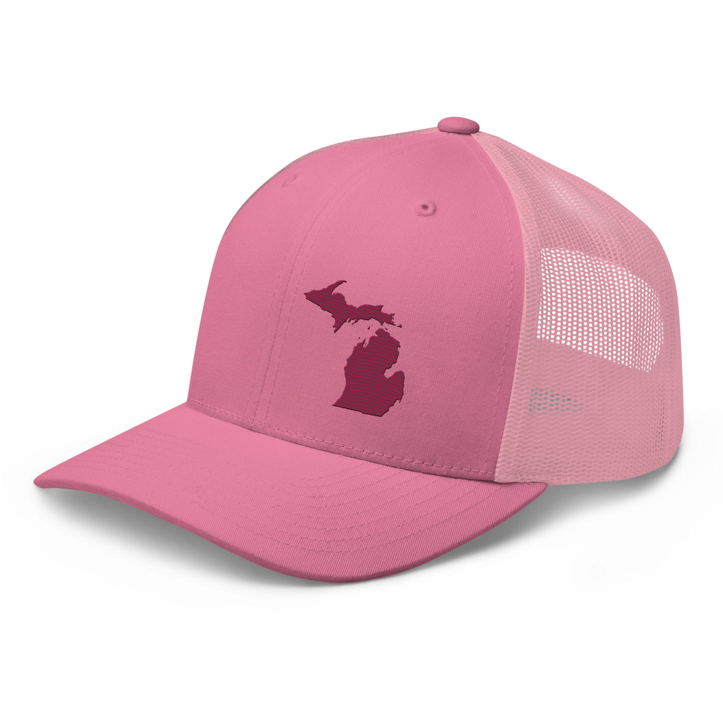 Michigan Trucker Hat | Ruby Red Outline