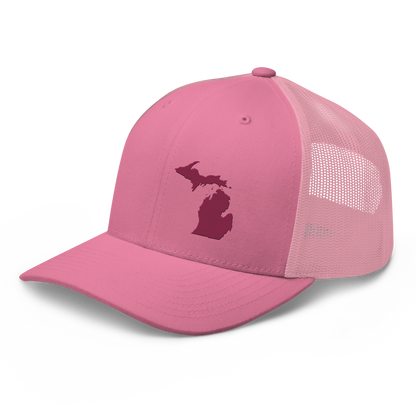 Michigan Trucker Hat | Ruby Red Outline