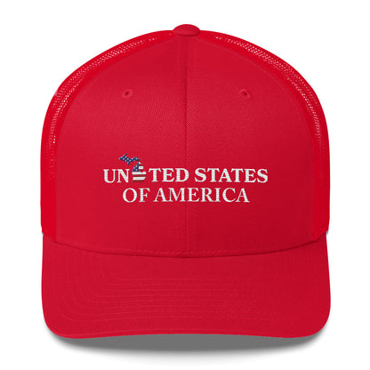 'United States of America' Trucker Hat (Michigan Patriot Edition)