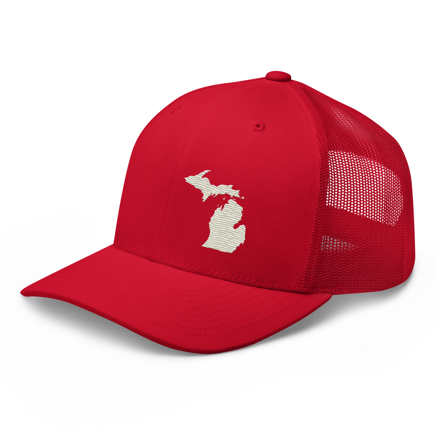 Michigan Trucker Hat | Ivory White Outline