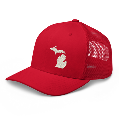 Michigan Trucker Hat | Ivory White Outline