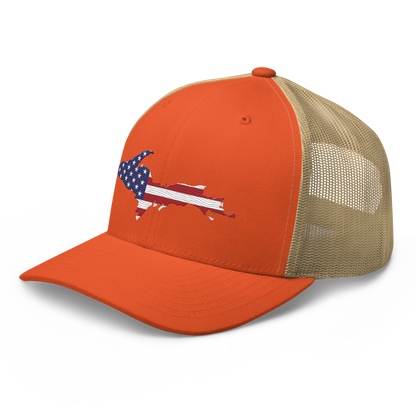 Michigan Upper Peninsula Trucker Hat (Patriot Edition)