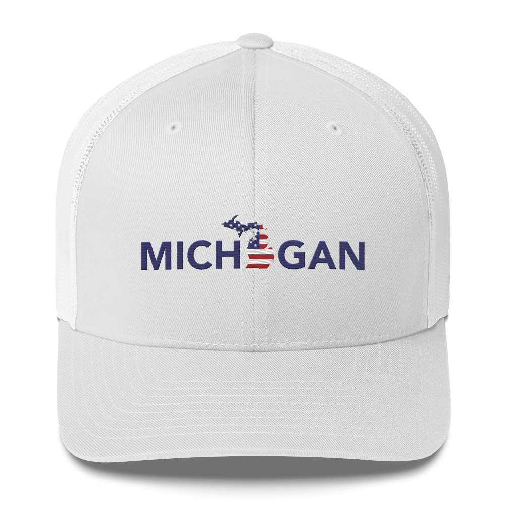 'Michigan' Trucker Hat (Sans Font Patriot Edition)