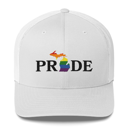 Michigan 'Pride' Trucker Hat (Rainbow Pride Outline)