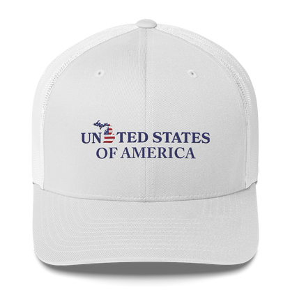 'United States of America' Trucker Hat (Michigan Patriot Edition)