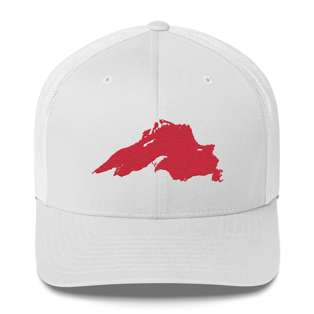 Lake Superior Trucker Hat | Lighthouse Red