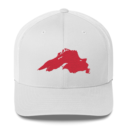 Lake Superior Trucker Hat | Lighthouse Red