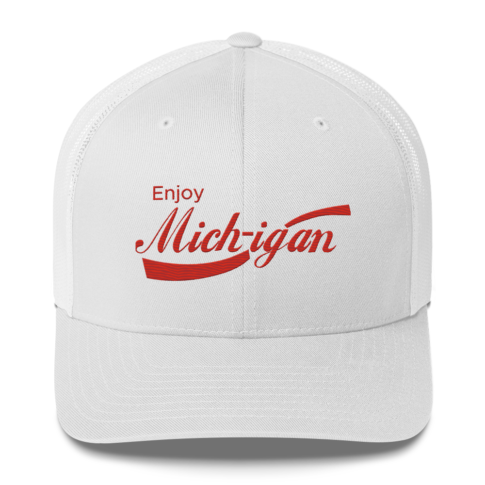 'Enjoy Michigan' Trucker Hat | Sodapop Parody