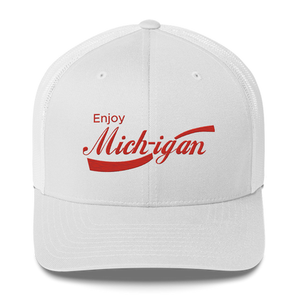 'Enjoy Michigan' Trucker Hat | Sodapop Parody