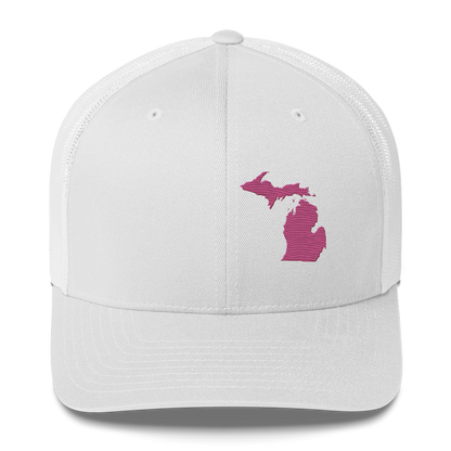 Michigan Trucker Hat | Apple Blossom Pink Outline