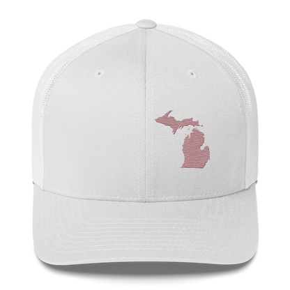 Michigan Trucker Hat | Cherry Blossom Pink Outline