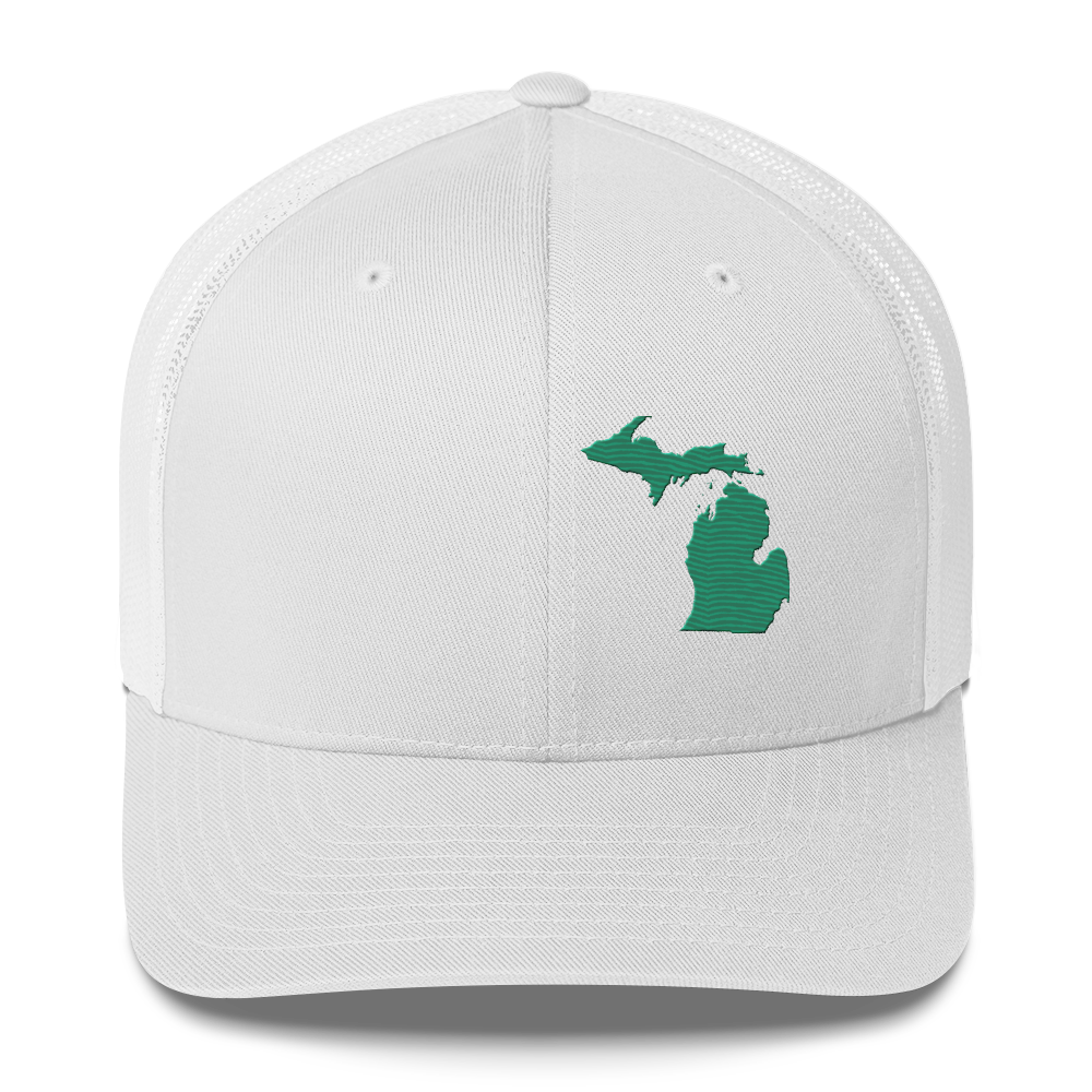 Michigan Trucker Hat | Emerald Green Outline