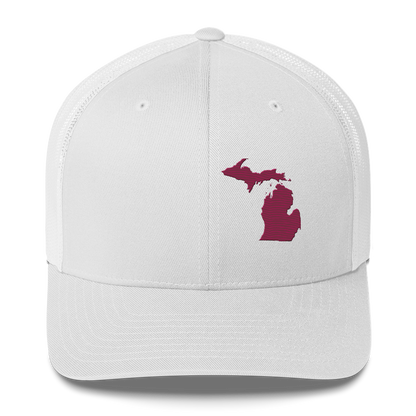 Michigan Trucker Hat | Ruby Red Outline