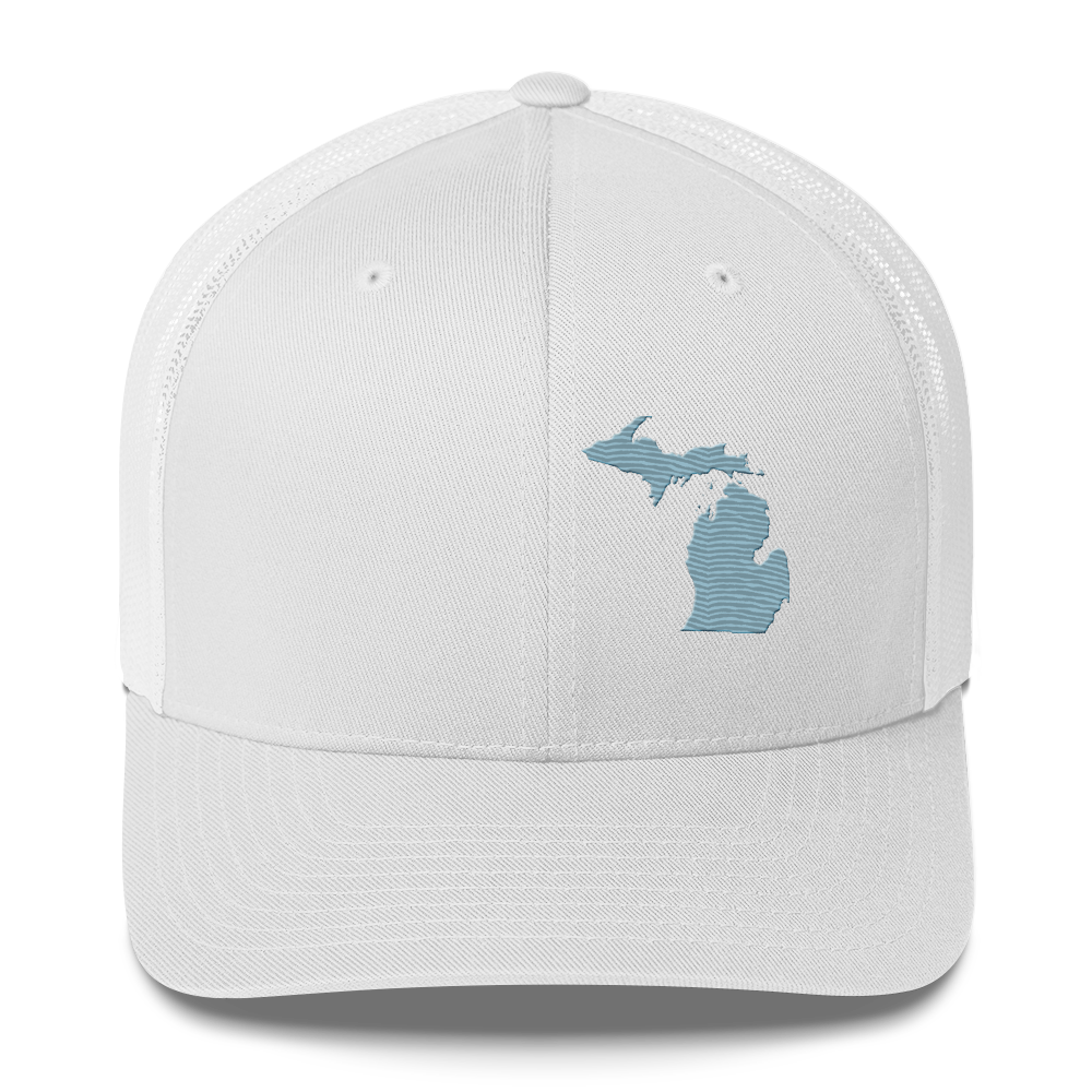 Michigan Trucker Hat | Opal Blue Outline