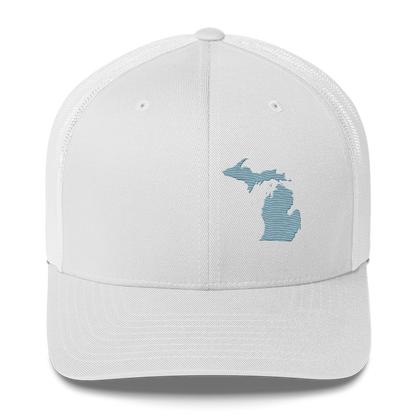 Michigan Trucker Hat | Opal Blue Outline