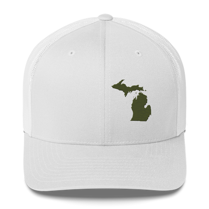 Michigan Trucker Hat | Army Green Outline