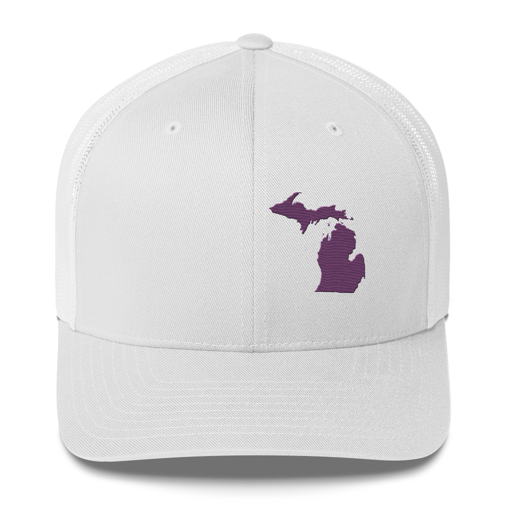 Michigan Trucker Hat | Plum Outline