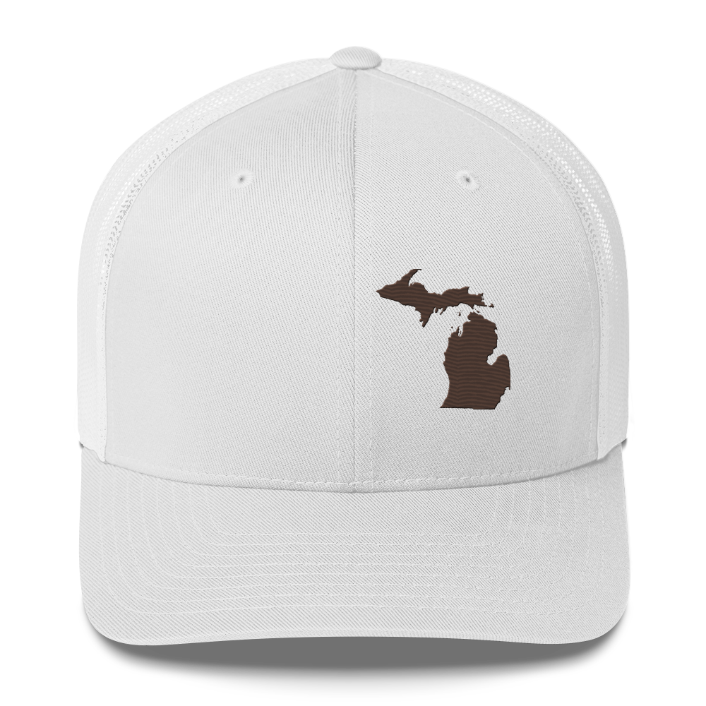 Michigan Trucker Hat | Hickory Brown Outline