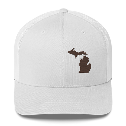 Michigan Trucker Hat | Hickory Brown Outline