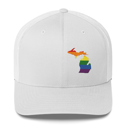 Michigan Trucker Hat | Rainbow Pride Outline