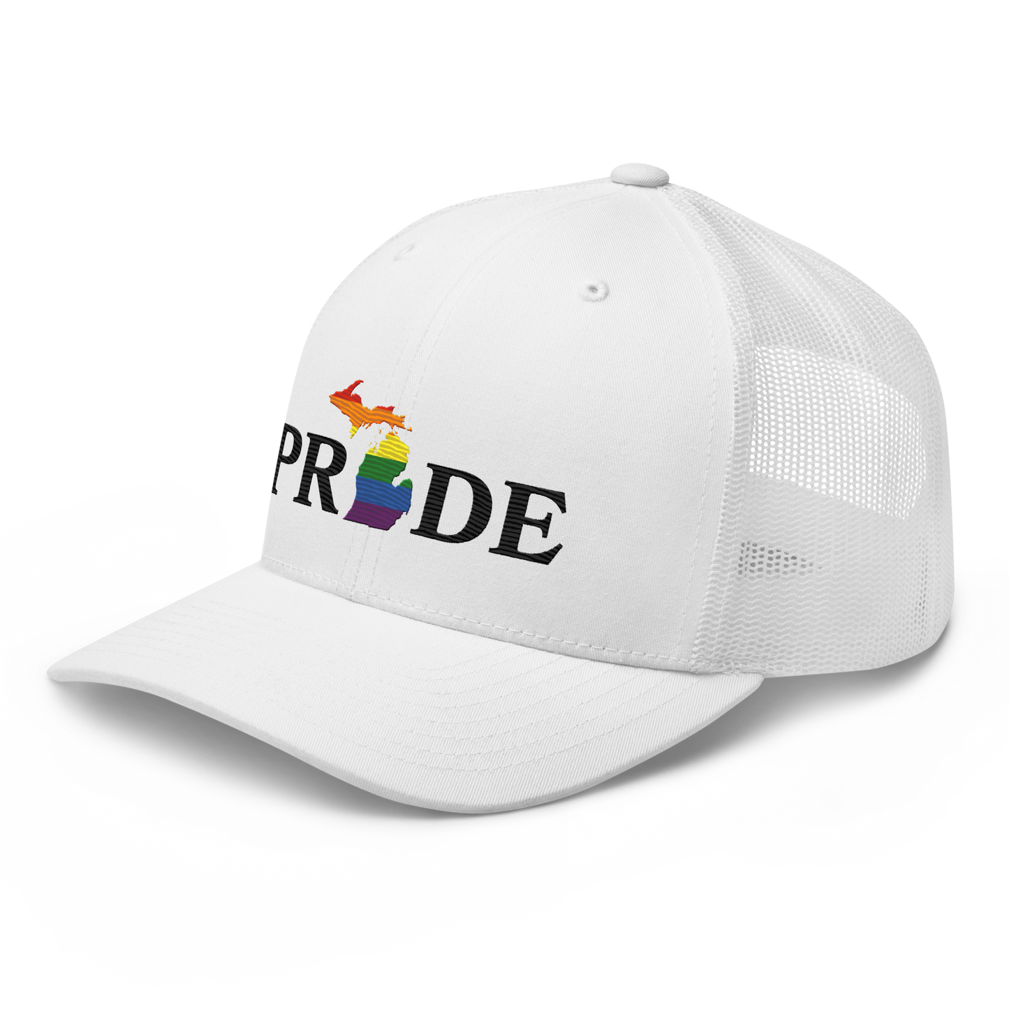 Michigan 'Pride' Trucker Hat (Rainbow Pride Outline)