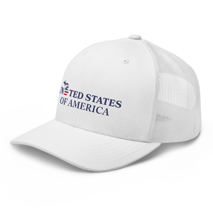 'United States of America' Trucker Hat (Michigan Patriot Edition)