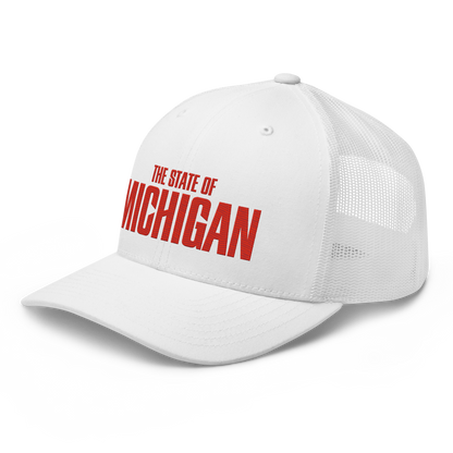 'The State of Michigan' Trucker Hat | Flying Superhero Parody