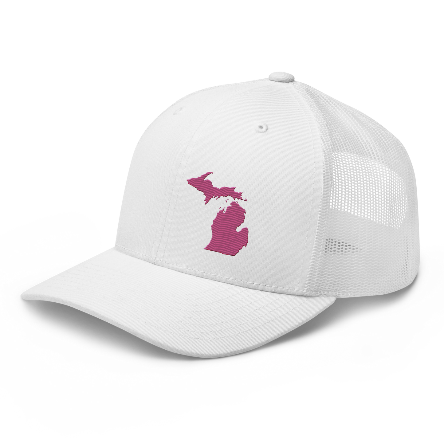 Michigan Trucker Hat | Apple Blossom Pink Outline