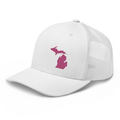 Michigan Trucker Hat | Apple Blossom Pink Outline