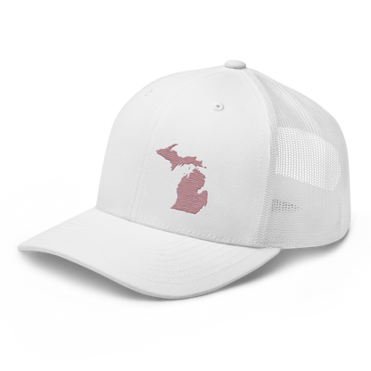 Michigan Trucker Hat | Cherry Blossom Pink Outline